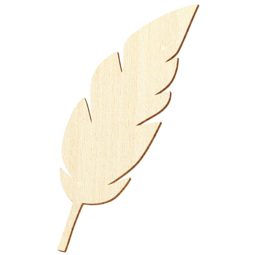Wooden Feather for Crafts and Décor, 21 cm, Pack of 1