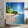 Sunshine Beach Print Fabric Shower Curtain, 183 x 183 cm view 2
