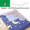 Japanese Futon Floor Mattress Cover with Zipper, Soft 100% Cotton, Gray, 200 × 220 cm view 4