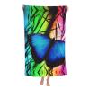 Blue Butterfly and Bamboo Print Microfiber Bath Towel, 80 x 130 cm view 2