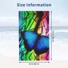 Blue Butterfly and Bamboo Print Microfiber Bath Towel, 80 x 130 cm view 3