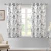 Printed Semi-Sheer Curtains with Linen Texture, Floral Pattern, Farmhouse Style, Grommet Window Panel Set, Indigo, 52 x 45 in view 1