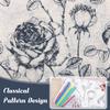 Printed Semi-Sheer Curtains with Linen Texture, Floral Pattern, Farmhouse Style, Grommet Window Panel Set, Indigo, 52 x 45 in view 4