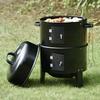 Charcoal BBQ Grill, Round Charcoal Oven, Outdoor Bacon, Portable Barbecue Grill view 2