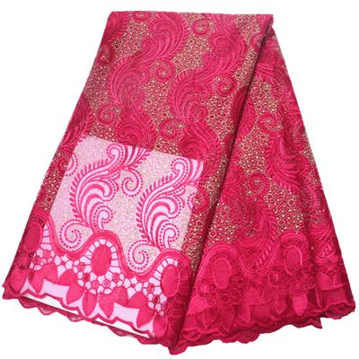 African Lace Fabric, 4.5 m French Net Embroidered Tulle