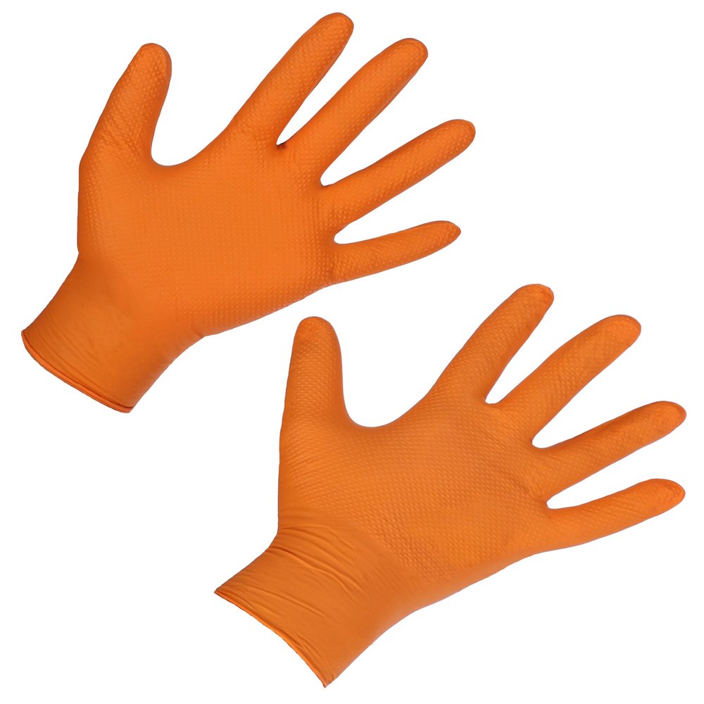 KERBL works X-Grip Disposable Gloves, Orange