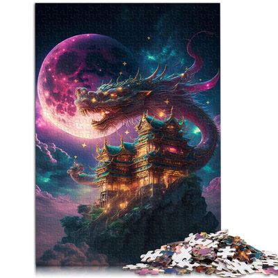1,000-Piece Japanese Dragon Puzzle for Adults and Children 12+, 26 x 38 cm