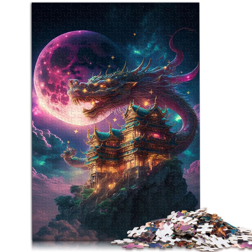 1,000-Piece Japanese Dragon Puzzle for Adults and Children 12+, 26 x 38 cm
