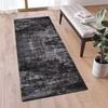 ZUZEKU Vintage Hallway Runner Rug, Washable Non-Slip, Black Gray, 110 x 250 cm view 3