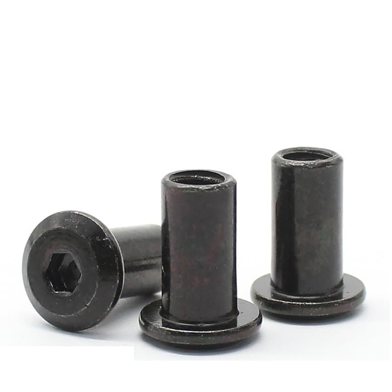 10 pcs/lot M3 M4 M5 M6 M8 Black Zinc-Plated Large Flat Hex Socket Rivet Nut Insert, M5 x 15 mm