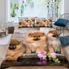 AKATIE Summer 3-Piece Bedding Set, 220 x 240 cm, 3D Pomeranian Dog Design, Microfiber Duvet Cover Set with Zipper view 2