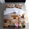 AKATIE Summer 3-Piece Bedding Set, 220 x 240 cm, 3D Pomeranian Dog Design, Microfiber Duvet Cover Set with Zipper view 3