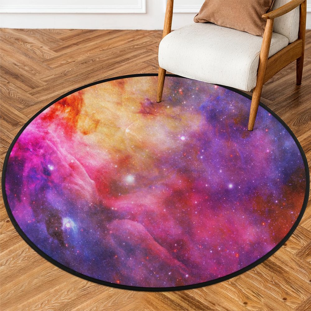 TropicalLife Universe Galaxy Night Round Area Rug, 92 cm