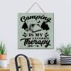 Vintage Wood Wall Plaque, “Camping Is My Favorite Therapy,” 12 x 12 Inches view 4