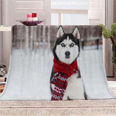 Husky Dog Fleece Blanket, Soft and Cozy, 150 x 200 cm