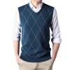 Duohropke Men's Plaid Cotton V-Neck Sweater Vest view 1