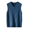 Duohropke Men's Plaid Cotton V-Neck Sweater Vest view 3