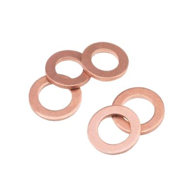 280/150/100PCS M5/M6/M8/M10/M12/M14 Copper Washer Gasket Set, Flat Ring Seal Assortment Kit with Box for Hardware Accessories (Color: 100PCS)