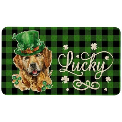 St. Patrick’s Day Dog Doormat for Indoor and Outdoor Use