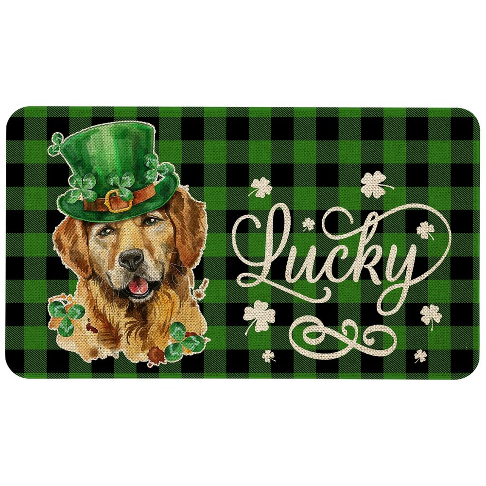 St. Patrick’s Day Dog Doormat for Indoor and Outdoor Use