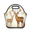 Christmas Deer Print Neoprene Insulated Lunch Bag view 2