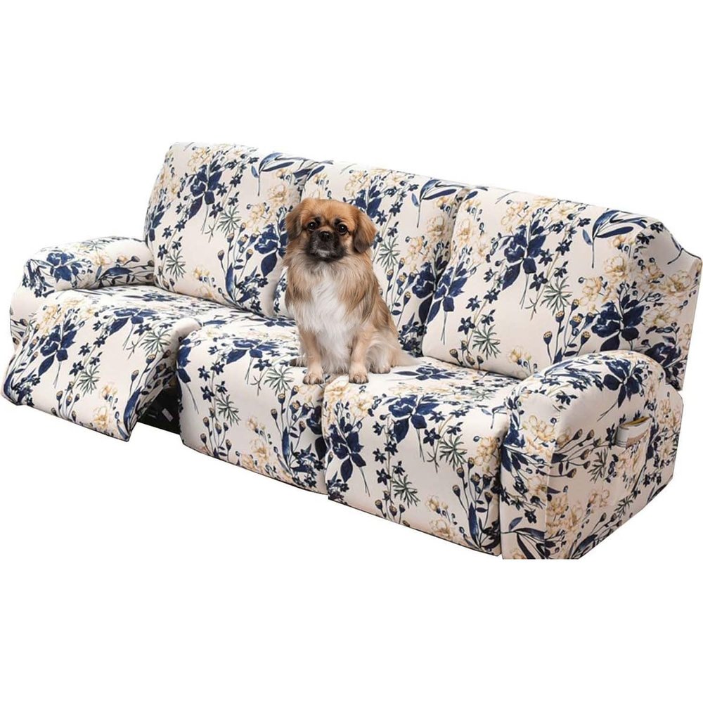 Stretch Recliner Cover with Armrests, 8-Piece Set (15#, 3-Seat)