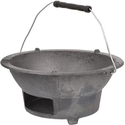 TEmkin Portable Mini Charcoal Grill, Cast Iron, Tabletop Style
