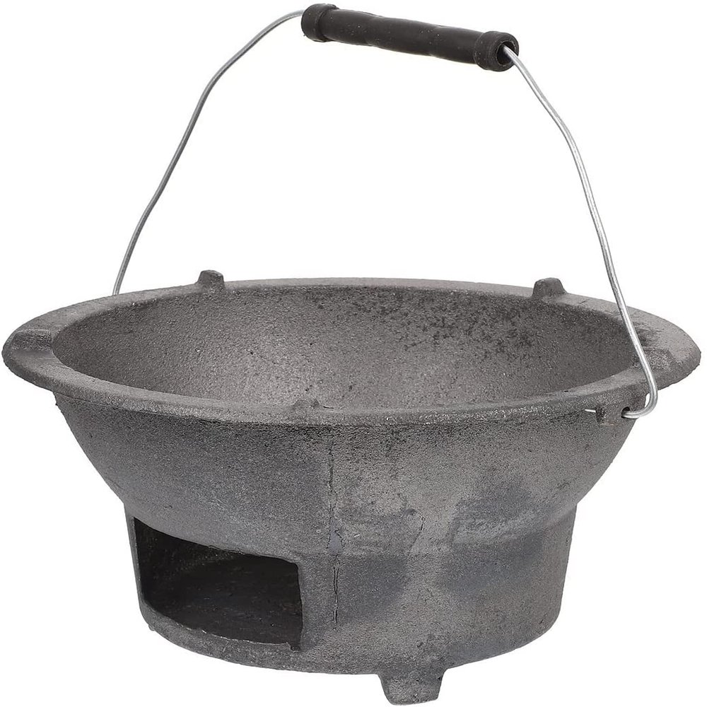 TEmkin Portable Mini Charcoal Grill, Cast Iron, Tabletop Style