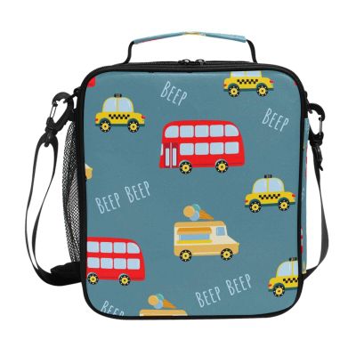 Mnsruu Bus Taxi Car Insulated Lunch Bag for Kids
