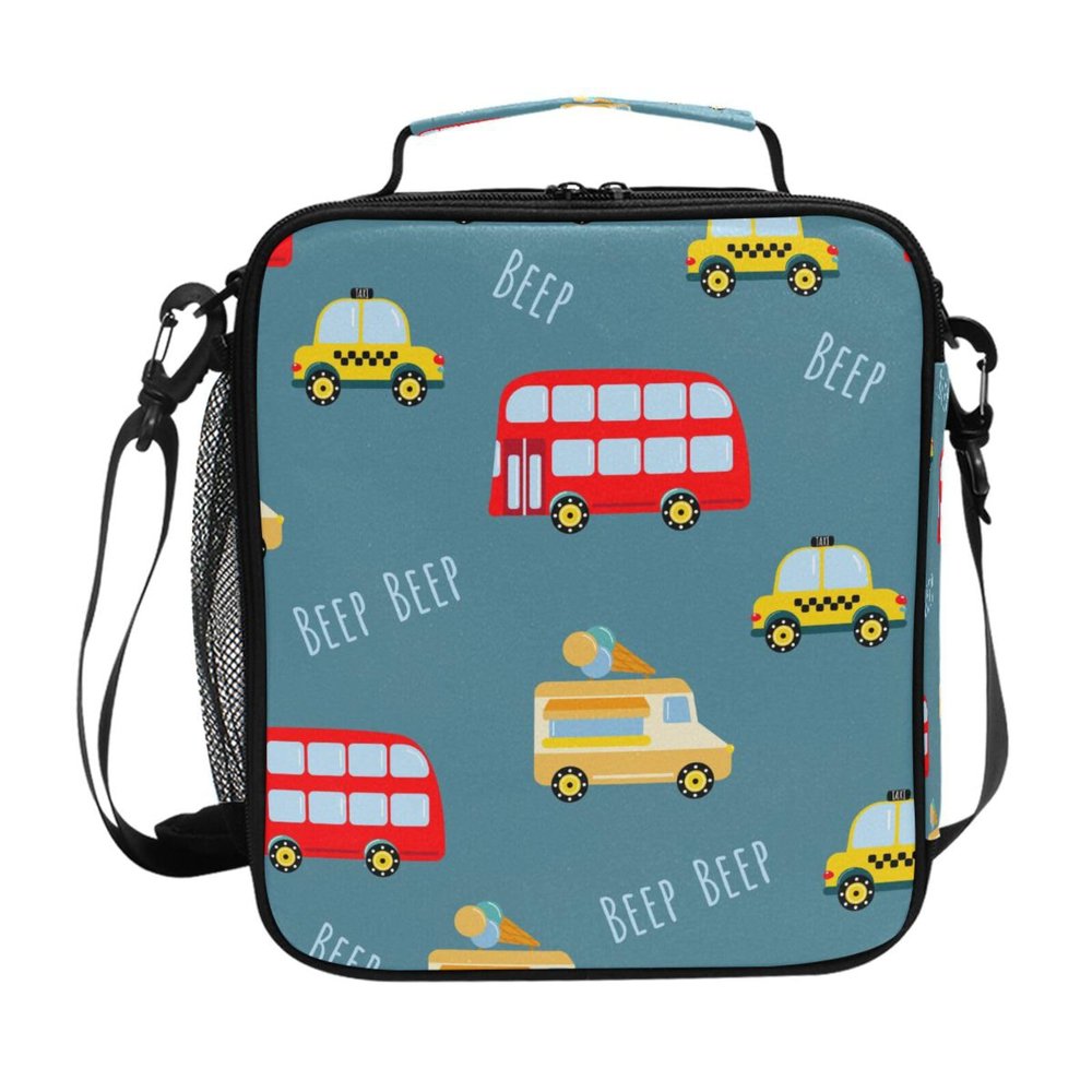 Mnsruu Bus Taxi Car Insulated Lunch Bag for Kids