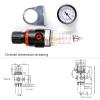AFR2000 Compressed Air Filter Regulator with Water Separator, Gauge & Bracket view 2