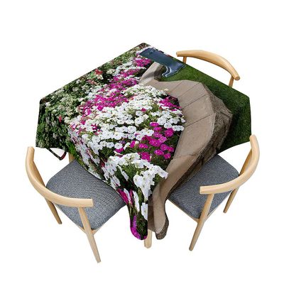 Mateju Washable Polyester Tablecloth, 200 x 200 cm, White Morning Latte
