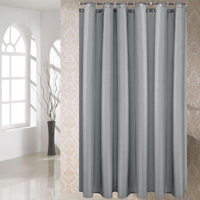 Homxi Shower Curtain with Grommets, 80 W x 200 H cm, Light Gray
