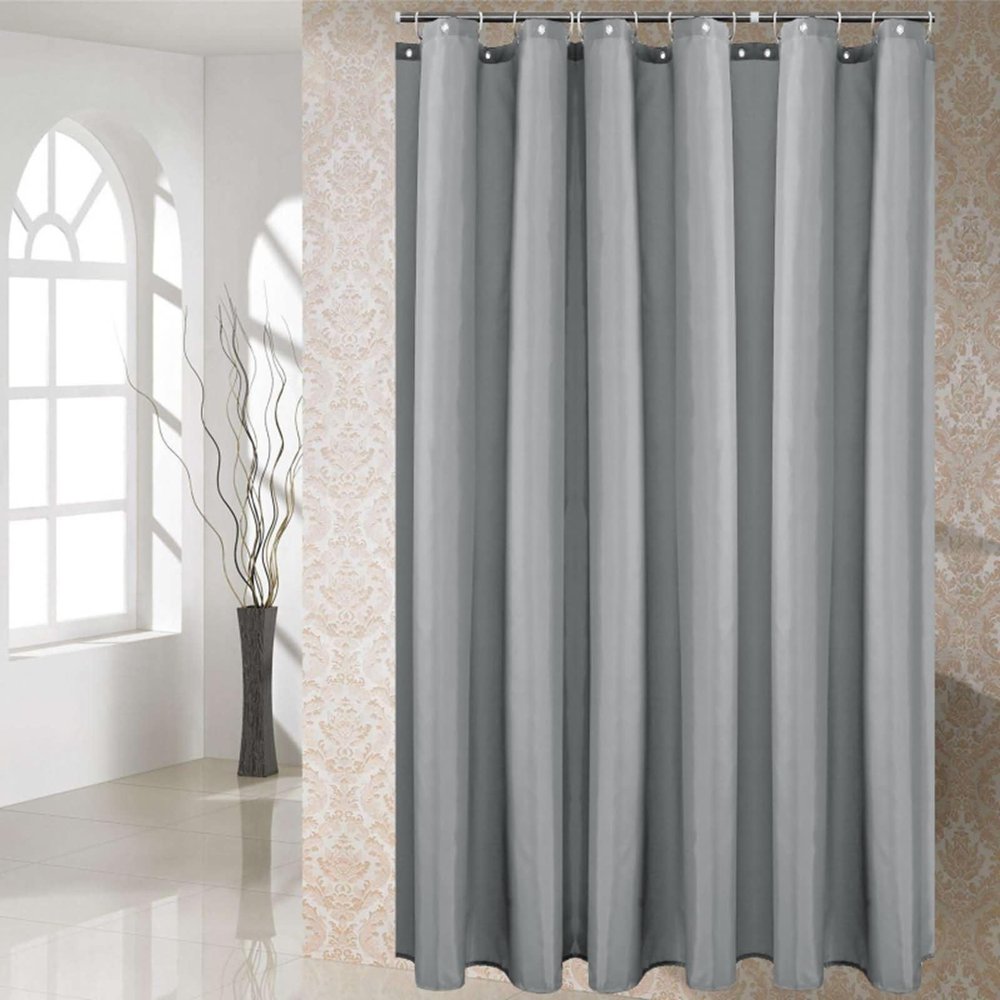 Homxi Shower Curtain with Grommets, 80 W x 200 H cm, Light Gray