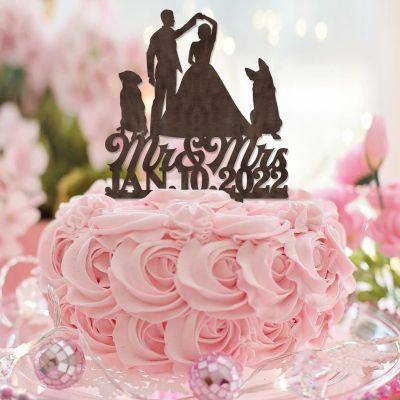 Mr. and Mrs. Brown Personalized Bride and Groom Cake Topper