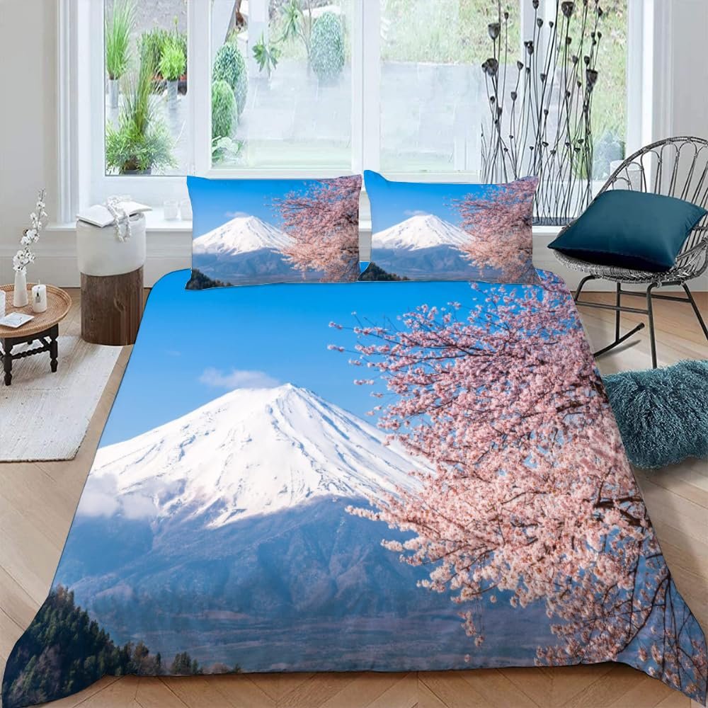 AASIRA Japan Sakura 3D Bedding Set 135 x 200 cm with 2 Pillowcases