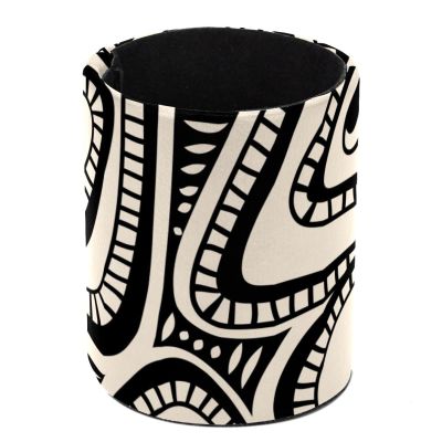 Round Leather Pen Holder, Black and White