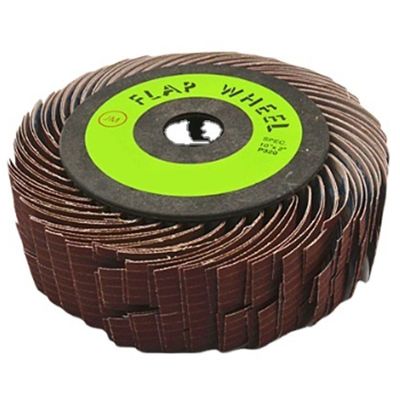 90-Flap Abrasive Cloth Wheel, 100 mm Diameter, 10 mm Shank, TJ113 (JB-5), 180 Grit