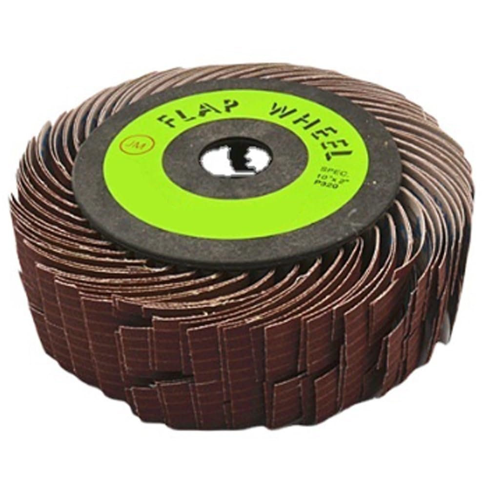 90-Flap Abrasive Cloth Wheel, 100 mm Diameter, 10 mm Shank, TJ113 (JB-5), 180 Grit
