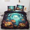 GEDAEUBA Halloween Bedding Set 140x200 cm, Ghost & Pumpkin Reversible Duvet Cover with Pillowcase view 1
