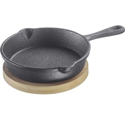 Westmark Tapas + Friends Cast-Iron Pan, 125 ml, with Bamboo Trivet