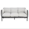 Beliani Esperia 3-Seat Garden Sofa, Black Aluminum, Gray Upholstery view 1