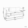 Beliani Esperia 3-Seat Garden Sofa, Black Aluminum, Gray Upholstery view 3