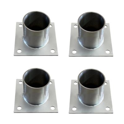 Round Stainless Steel Screw-On Post Base Holder with Screws, 4 Pieces