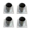 Round Stainless Steel Screw-On Post Base Holder with Screws, 4 Pieces view 1