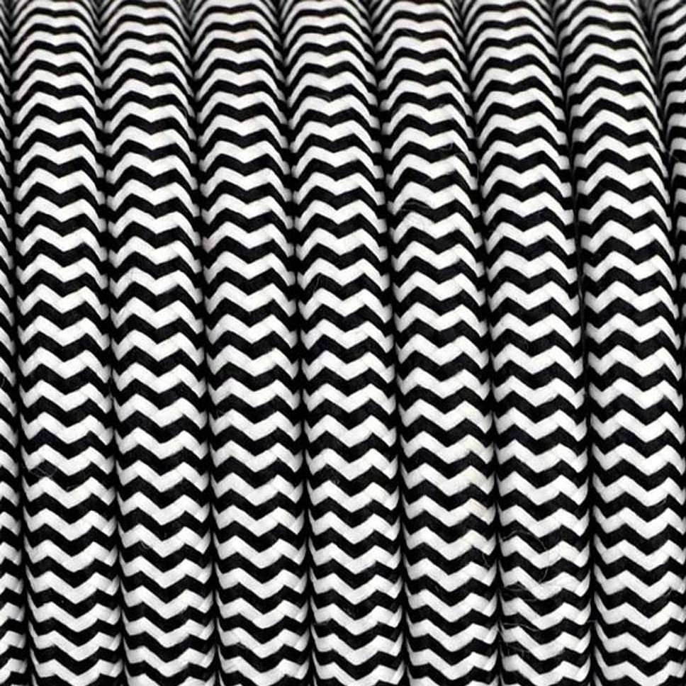 Textile Cable Black-White 40 [2 x 1.5] 3 Meters, 2-Core