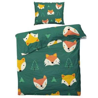 ZDABAOEC Forest Fox Kids' Duvet Cover Set 135 x 200 cm