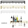SAGIDAR Wall-Mounted Wine Glass Rack, Black/White/Gold view 3