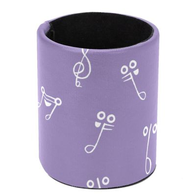 Round PVC Leather Pen Holder, Desk Organizer, Purple Symbol