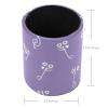 Round PVC Leather Pen Holder, Desk Organizer, Purple Symbol view 3